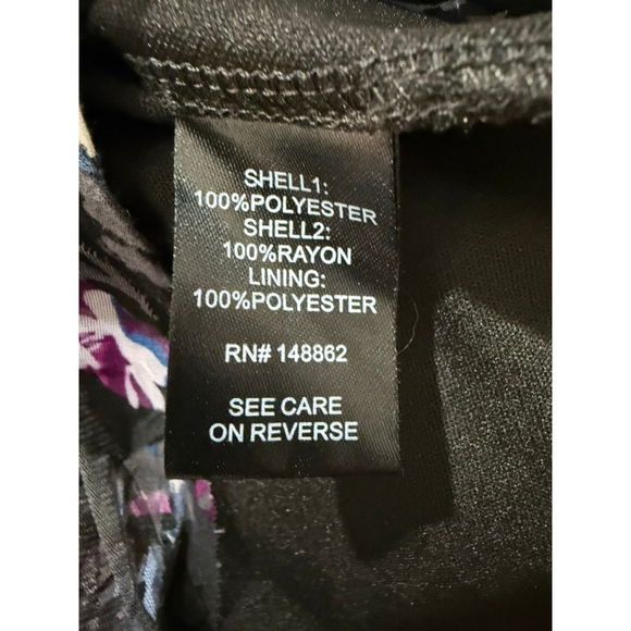 Women's Torrid Plus 1X Black Purple Floral Mesh A-Line Skirt - Picture 10 of 11